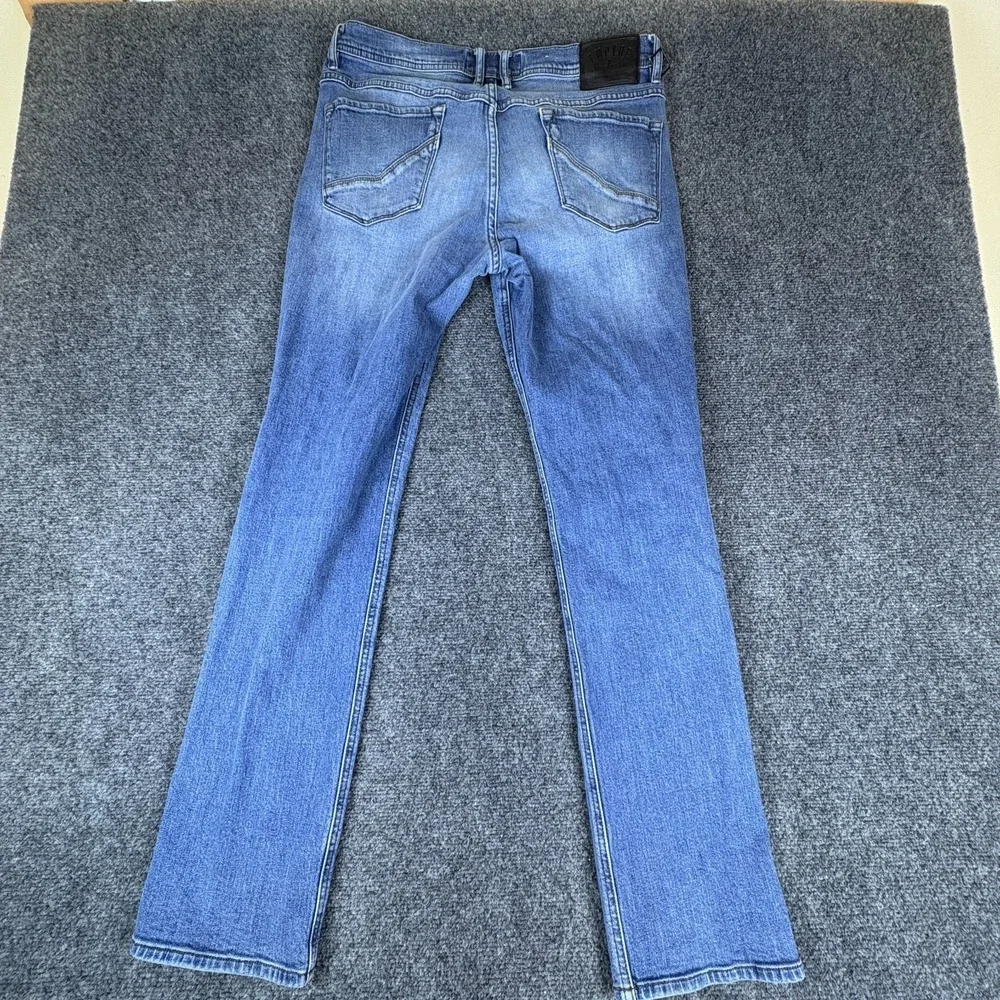 Empyre Surplus Co. Skeletor Jeans Mens 34 Blue Denim Stretch Mid Rise Skinny Leg